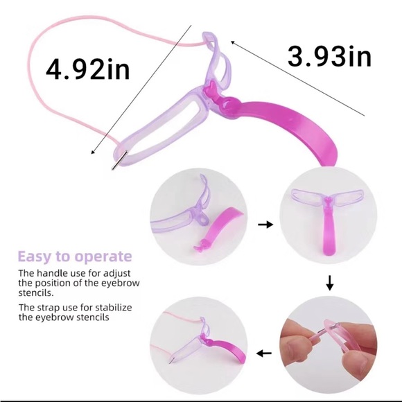 8PCS Eyebrow Shaper Makeup Reusable 8 In 1 Template Eyebrow - Picture 4 of 8